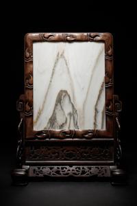 A 'Dream Stone' Inset Softwood Table Screen