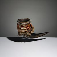 Sioux Quilled and Beaded Buffalo Horn Cup