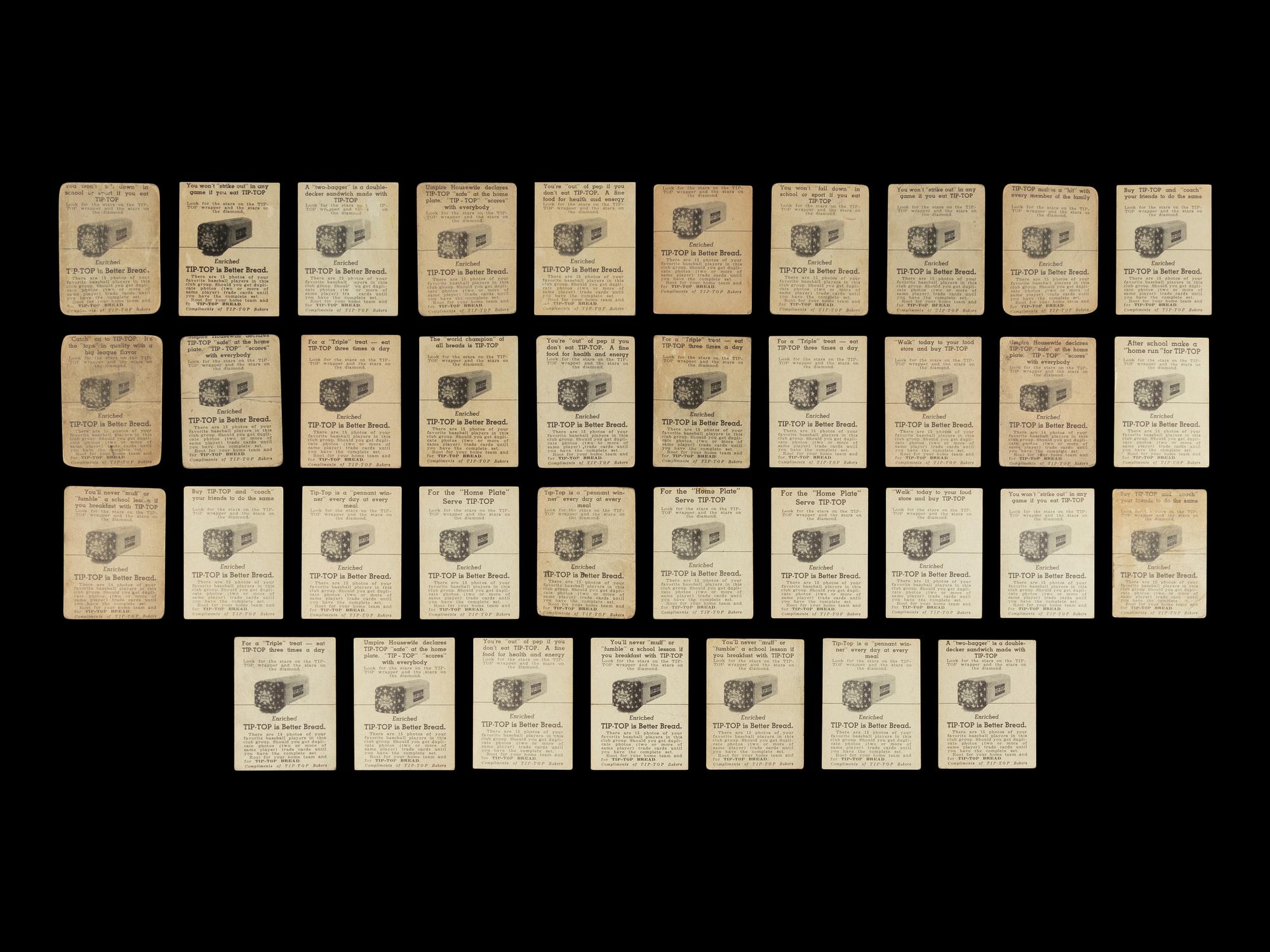 A Collection of Over 35 1947 Tip Top Bread Baseball Cards