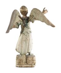 A Continental Carved and Polychrome Painted Figure of St. Michael the Archangel
