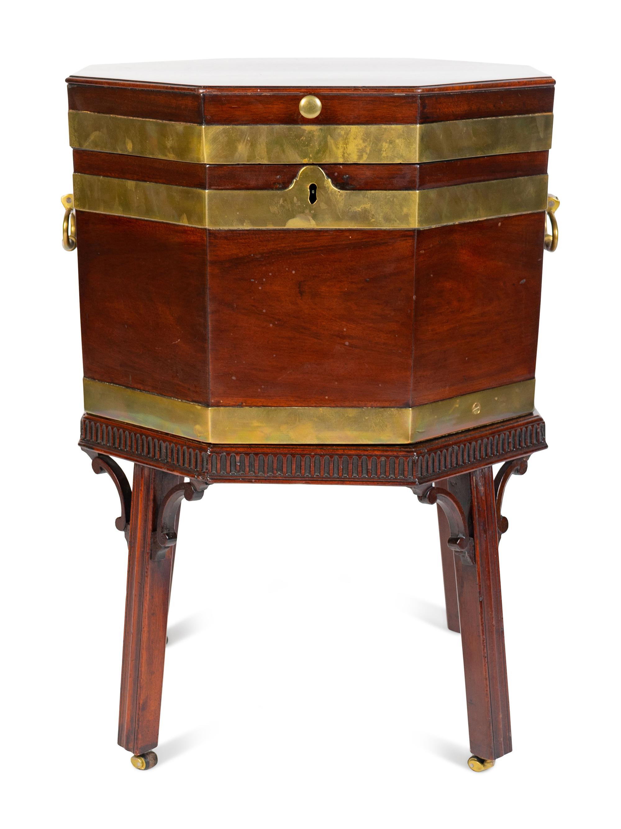 A George III Mahogany Octagonal Cellarette Circa 1780