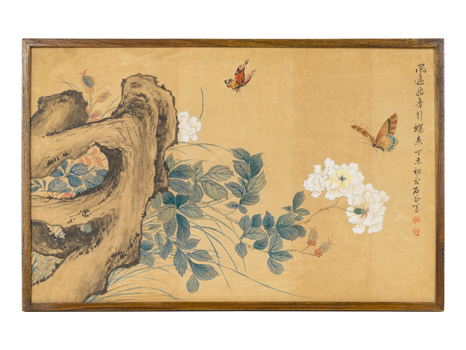 Five Chinese Ink and Color on Silk Paintings