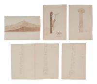 [WESTERN AMERICANA] -- [NATIVE AMERICANS]. Collection of sketches drawn and compiled by U.S. Army officer Charles A.H. McCauley while serving in various military posts, including Native American ledger art from the Los Piños Ute Indian Agency.