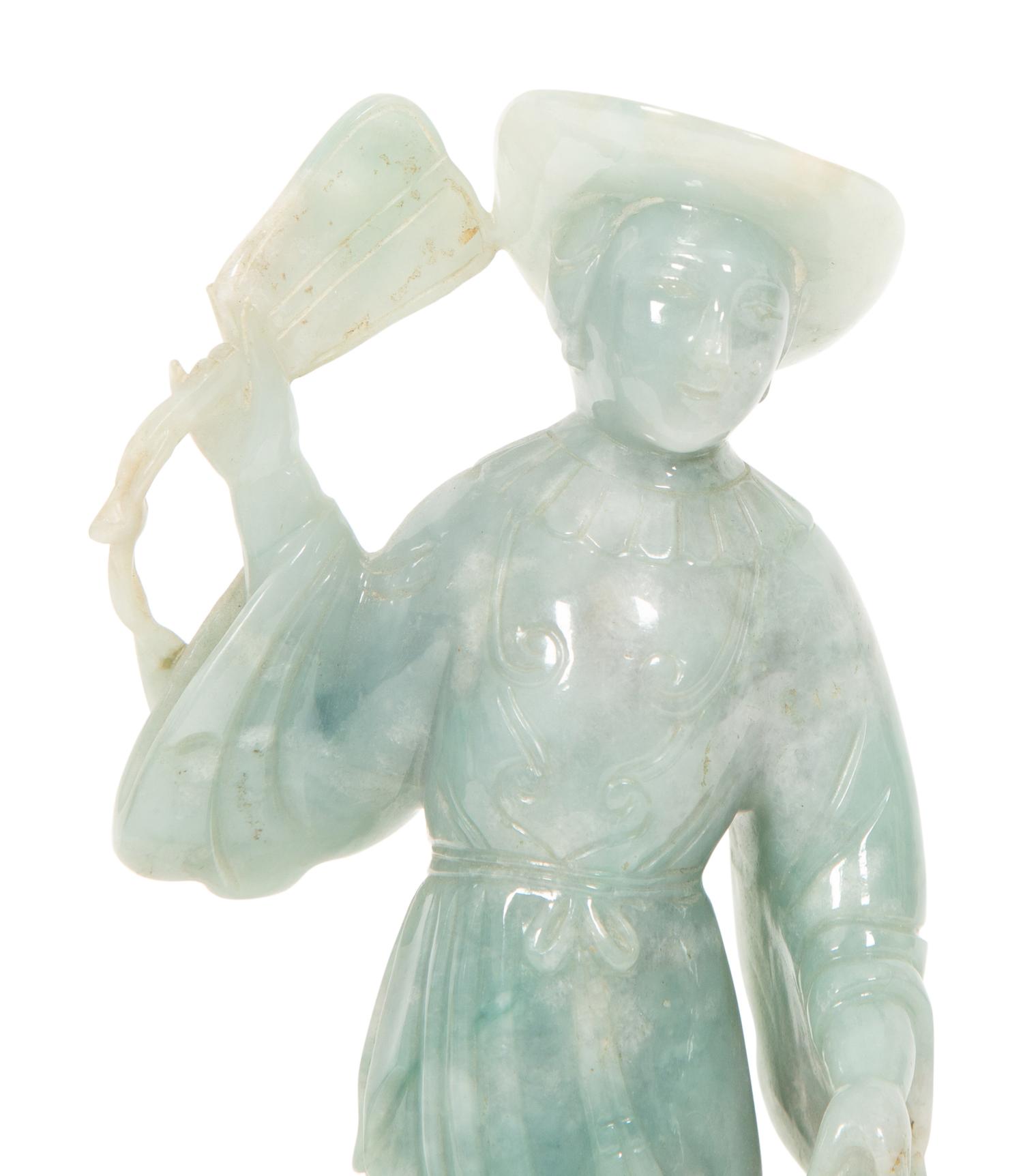 Chinese Jadeite Figure of a Female Immortal