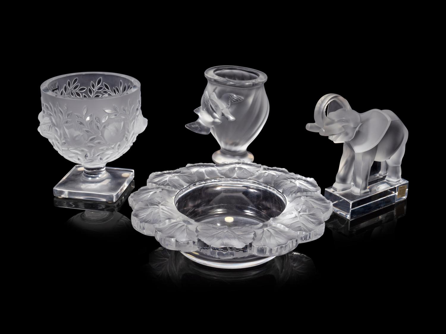 Four Lalique Table Articles