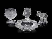 Four Lalique Table Articles