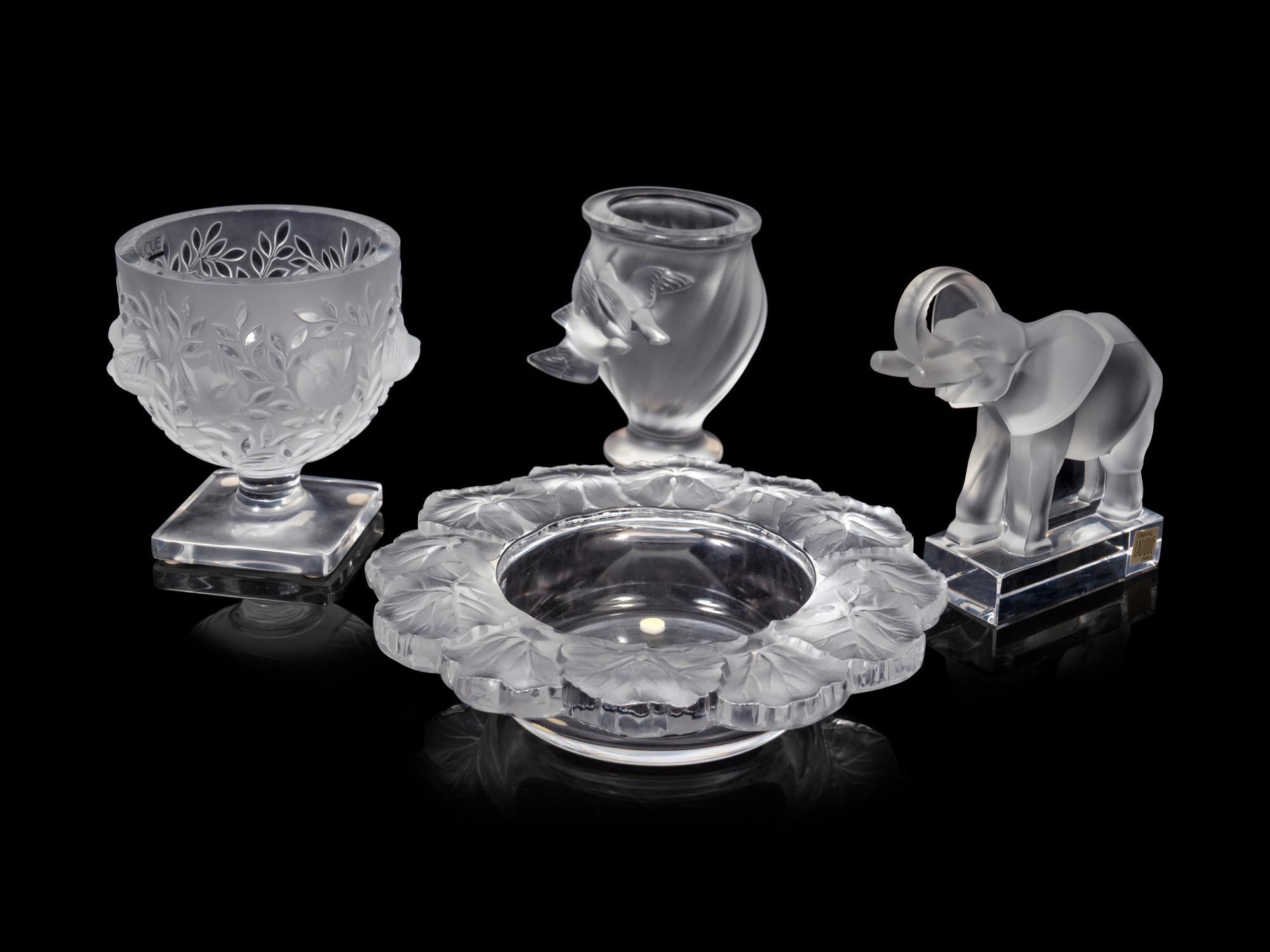 Four Lalique Table Articles