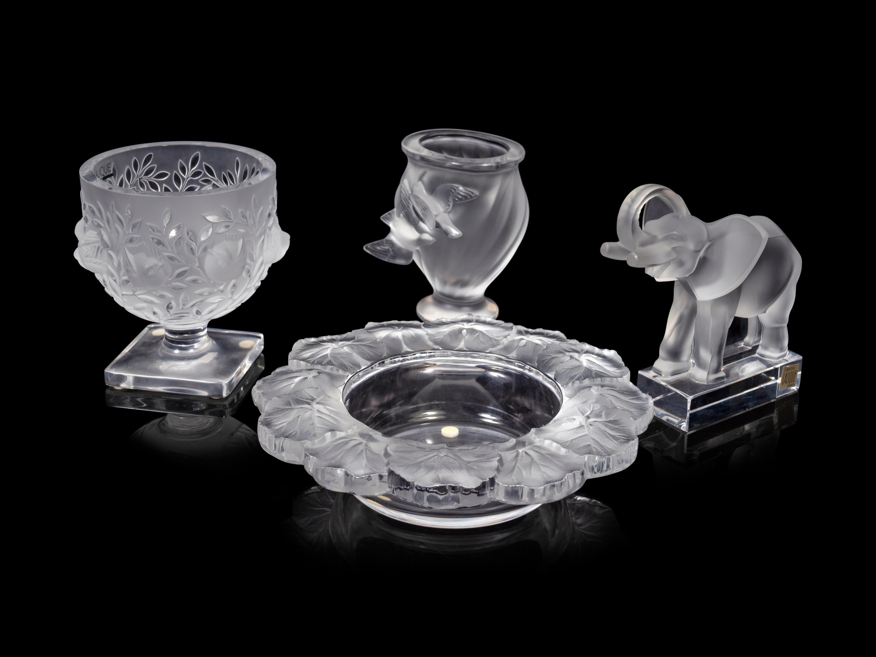 Four Lalique Table Articles