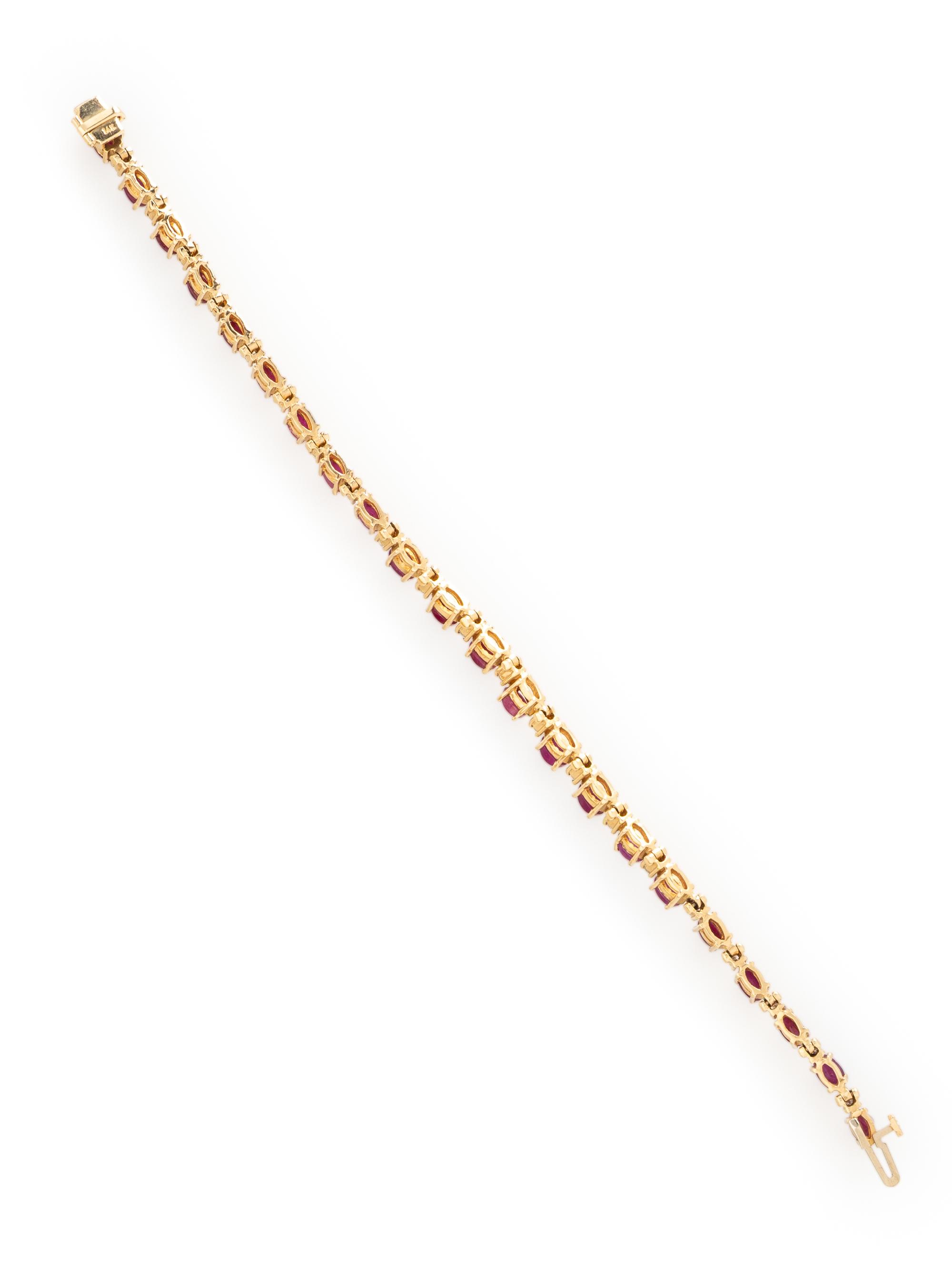 RUBY, DIAMOND, AND YELLOW GOLD BRACELET
