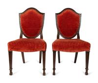 Six George III Style Mahogany Shield Back Dining Chairs