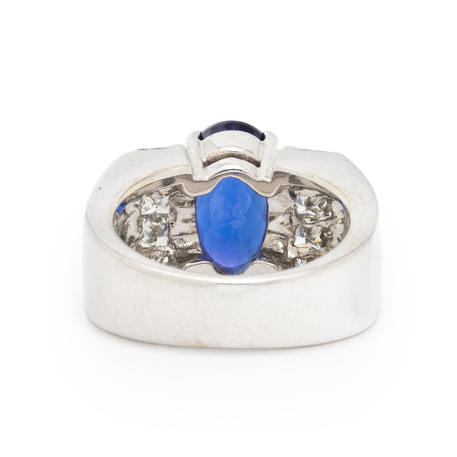 WHITE GOLD, TANZANITE, AND DIAMOND RING