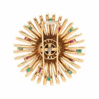 MULTIGEM AND YELLOW GOLD BROOCH