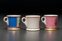Three Automobile Related Porcelain Occupational Shaving Mugs