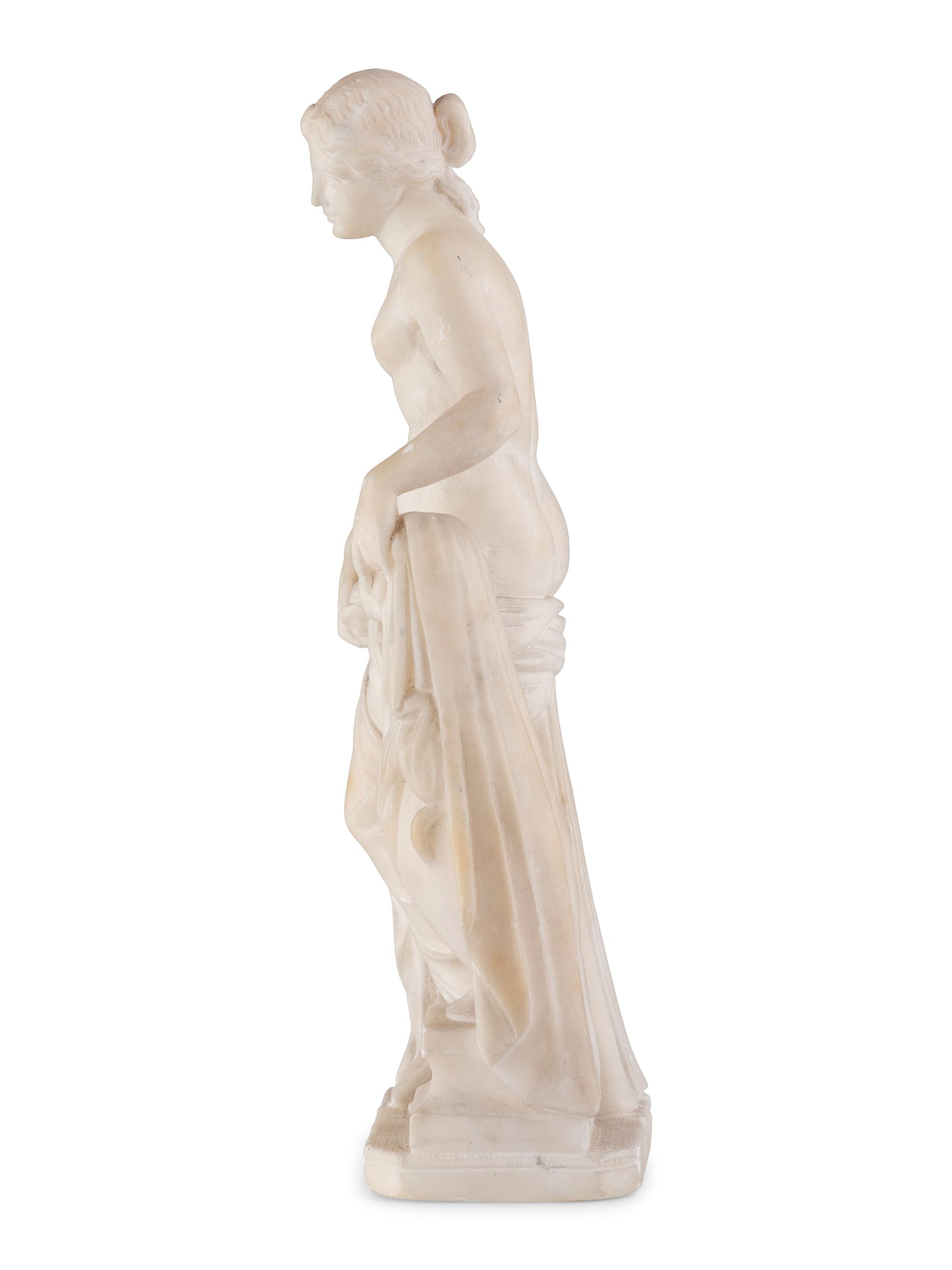 A Neoclassical Carved Alabaster Figure of Aphrodite