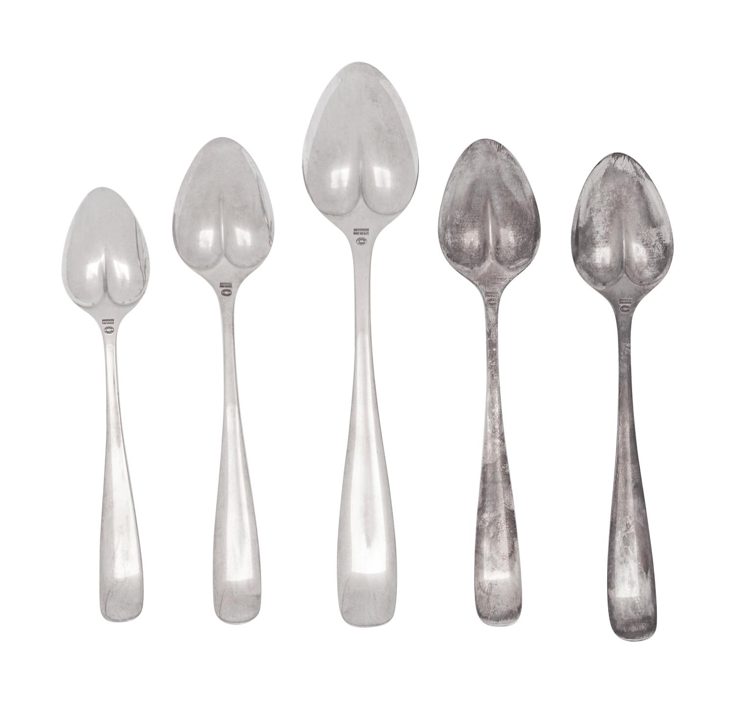 Five Georg Jensen Silver Spoons