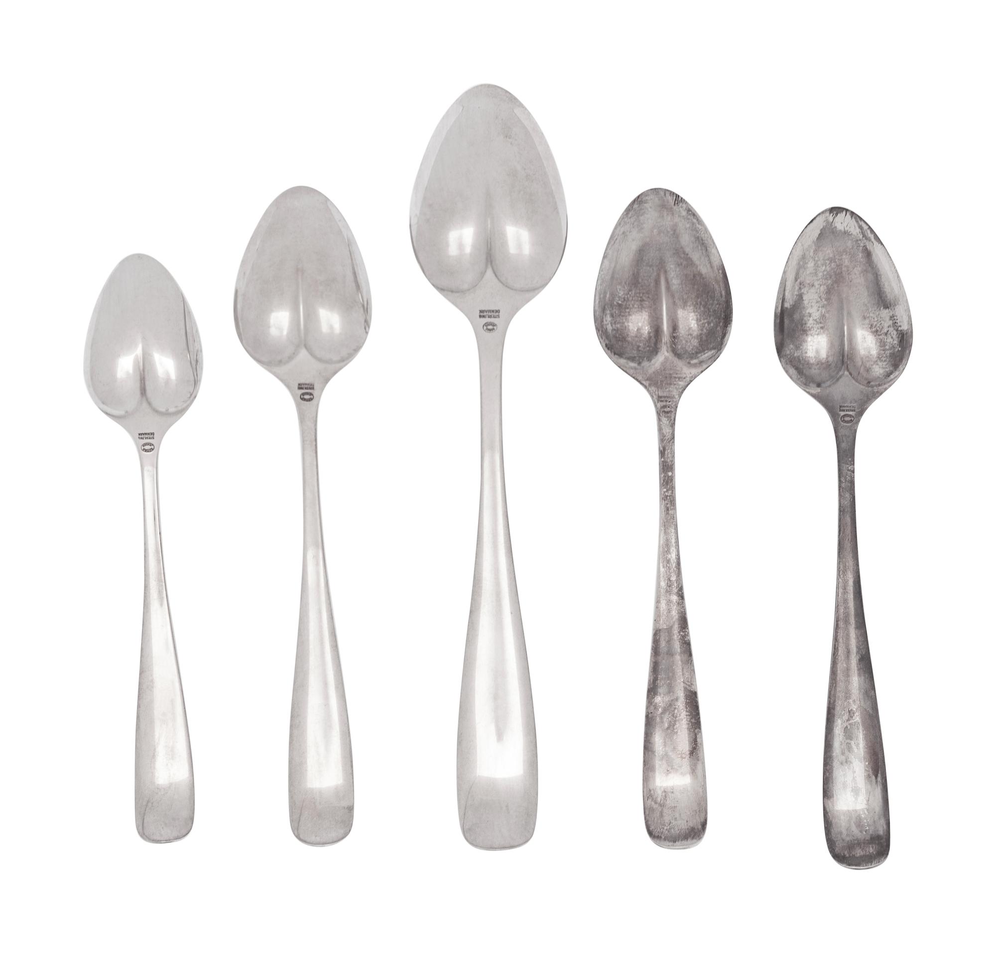 Five Georg Jensen Silver Spoons