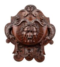 An Italian Carved Walnut Wall Pocket