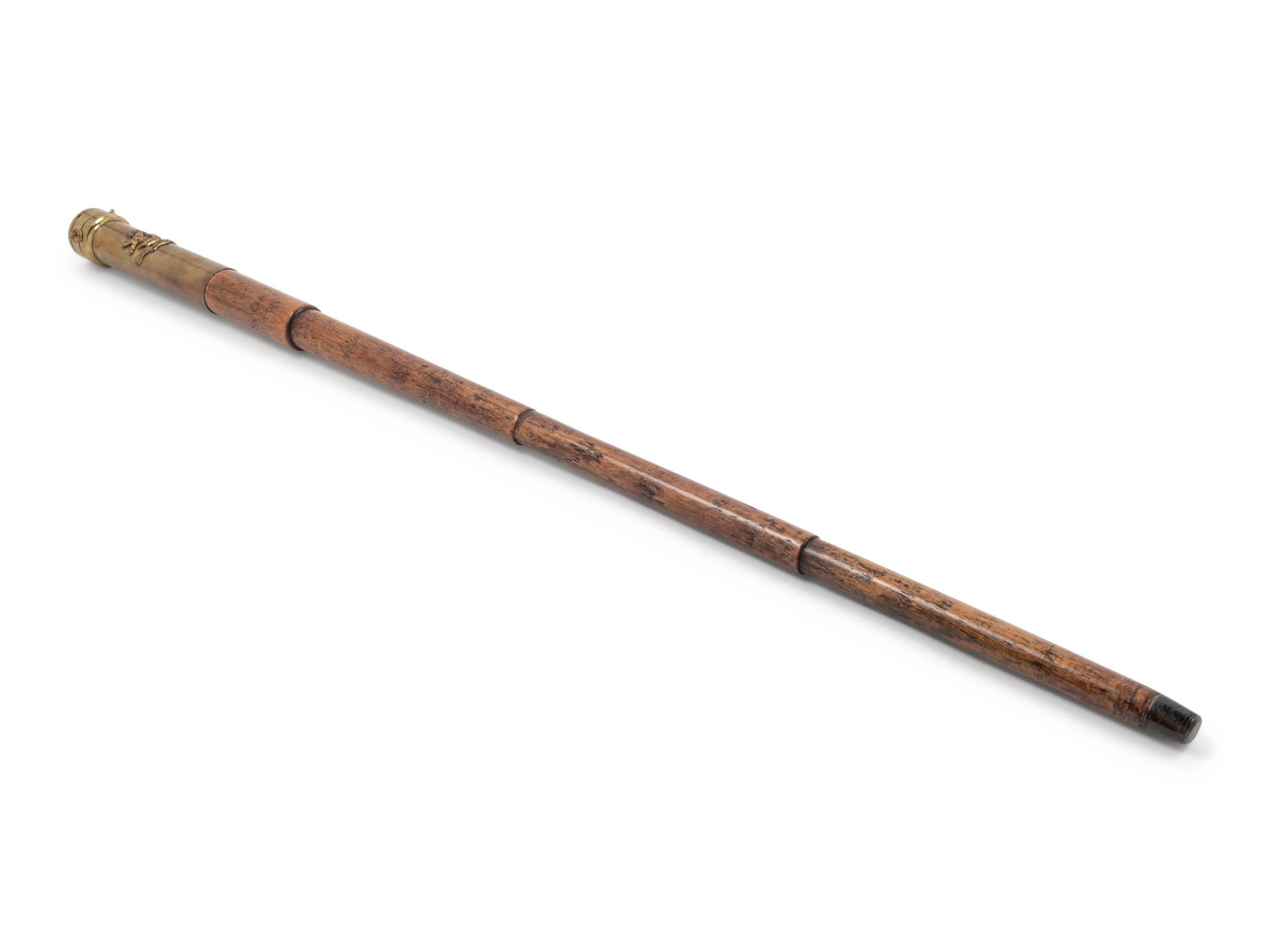 An English Brass Mounted Explorer's Walking Stick