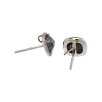 BLACK DIAMOND AND DIAMOND STUD EARRINGS