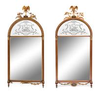 A Pair of Regency Style Gilt Framed Pier Mirrors — 19TH CENTURY