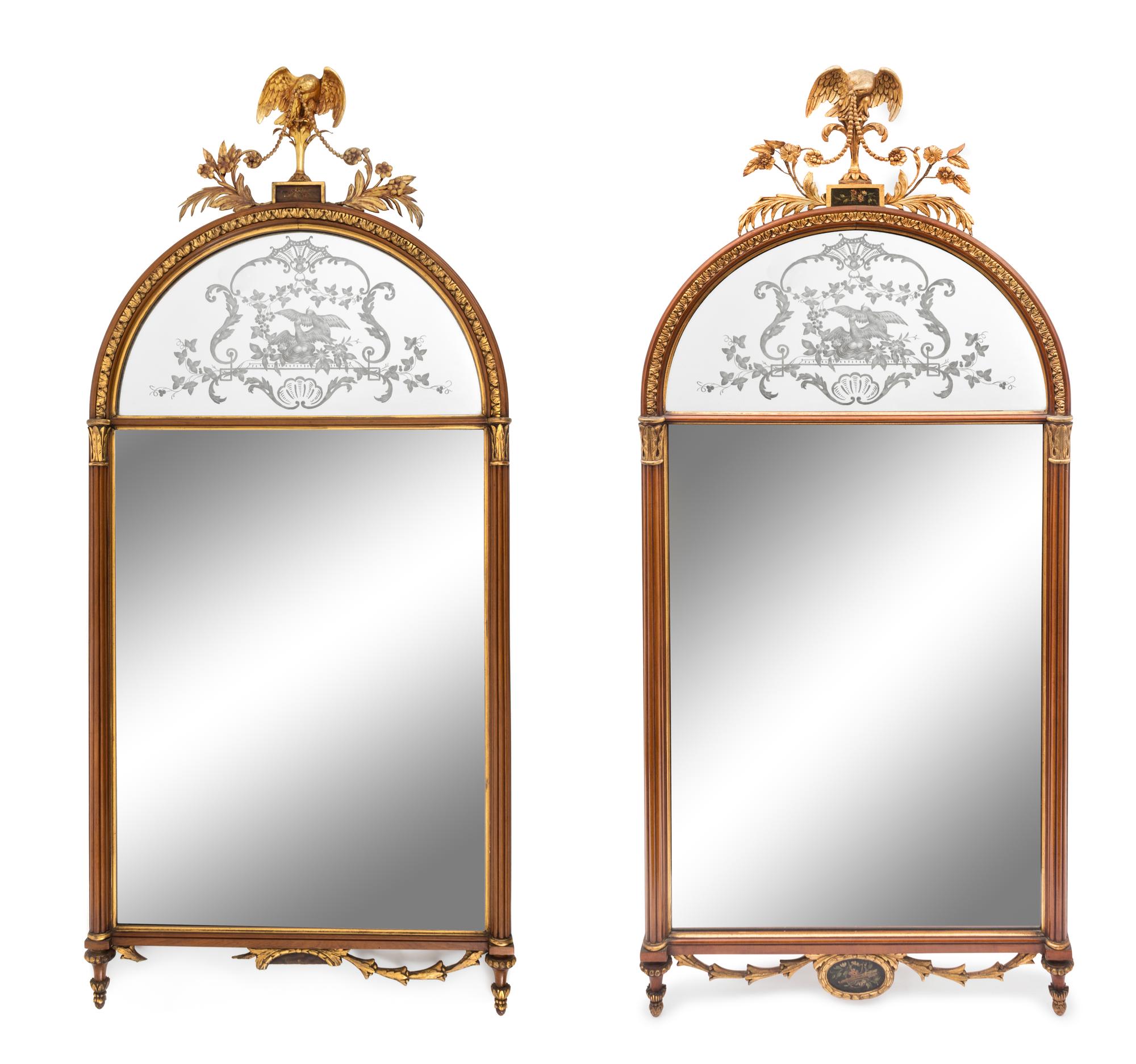 A Pair of Regency Style Gilt Framed Pier Mirrors — 19TH CENTURY