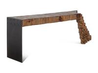 A Naturalistic Reclaimed Wood and Steel Console