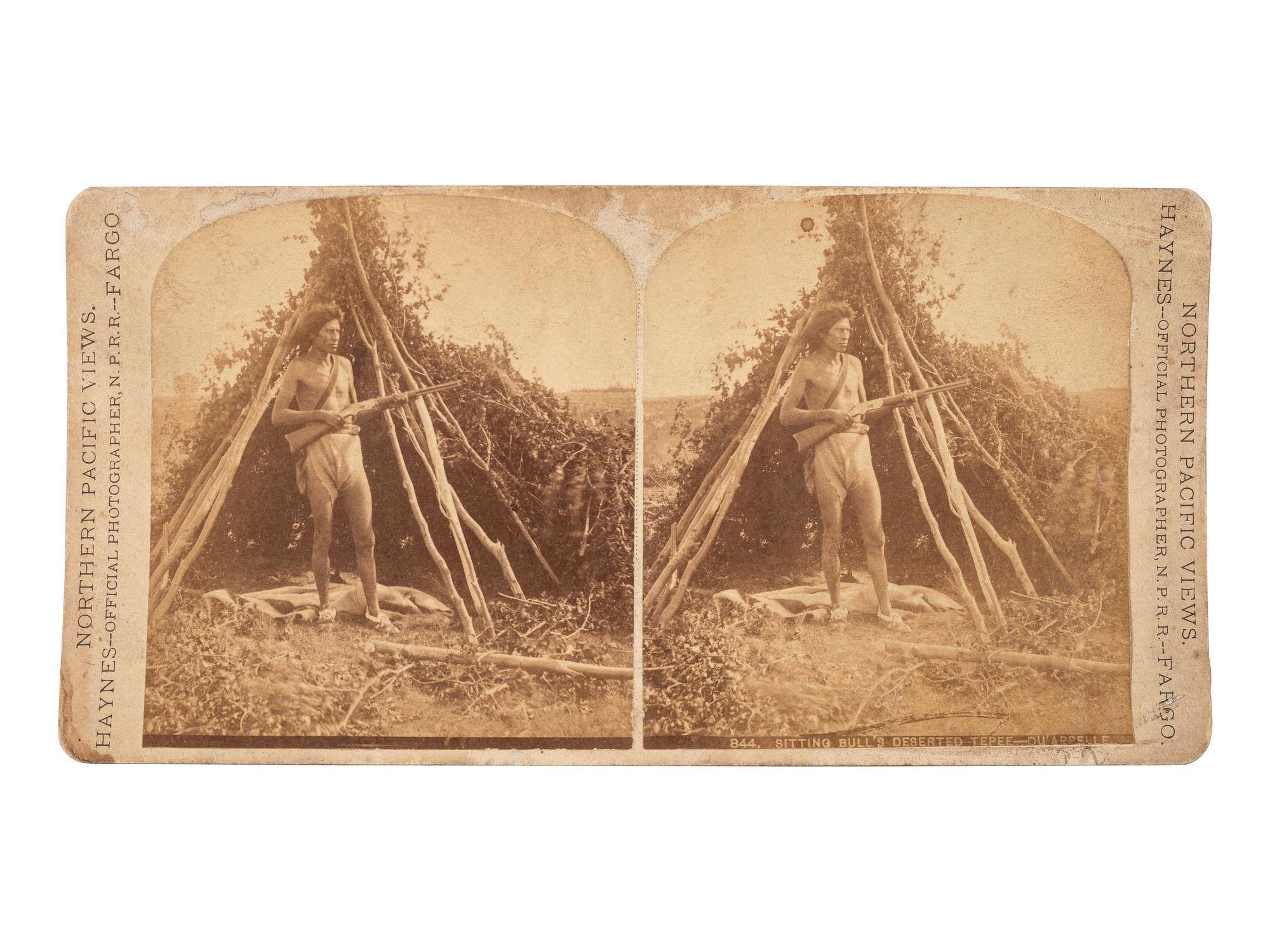 [NATIVE AMERICANS]. HAYNES, F. Jay, photographer. Sitting Bull's Deserted Tepee - Qu'Appelle. Fargo, [DT]: ca July 1881.