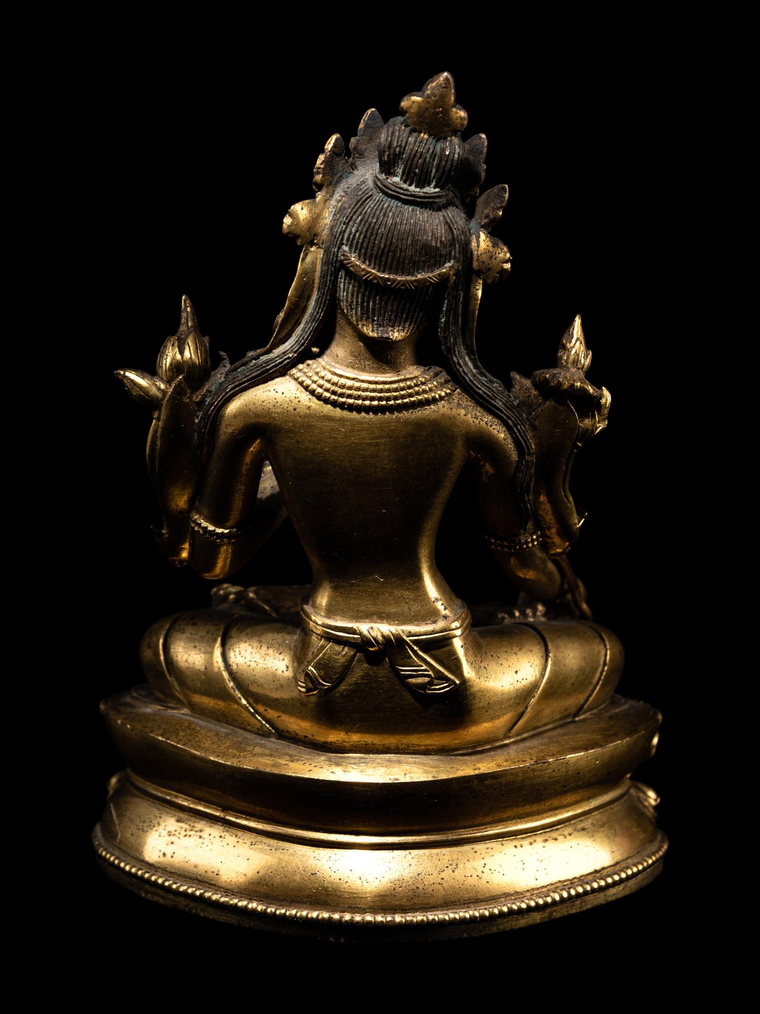 A Sino-Tibetan Gilt Bronze Figure of Tara