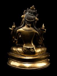 A Sino-Tibetan Gilt Bronze Figure of Tara