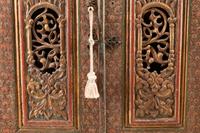 A Continental Painted and Parcel Gilt Cabinet