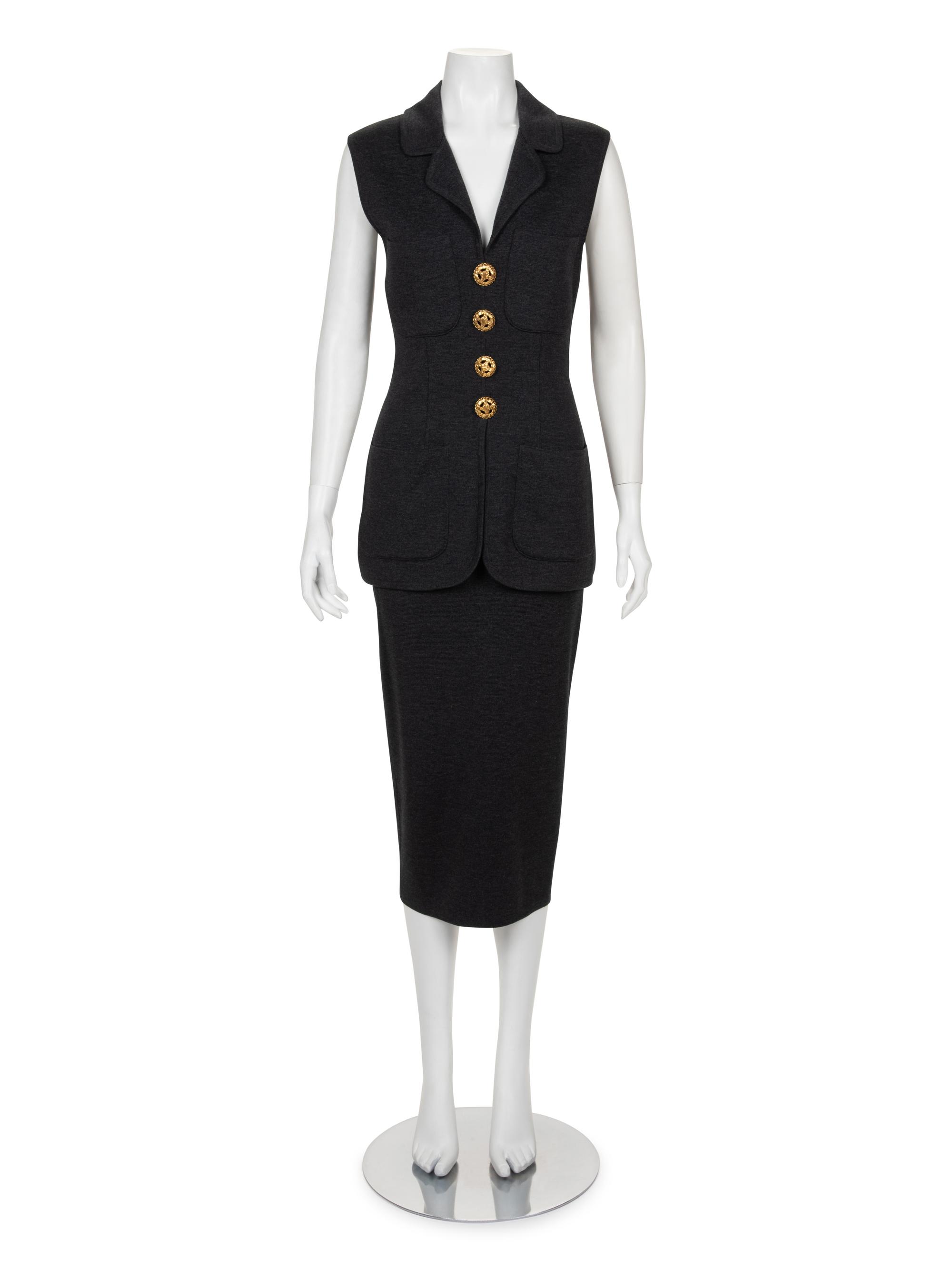 Chanel Knit Tunic and Skirt Ensemble, c.1990