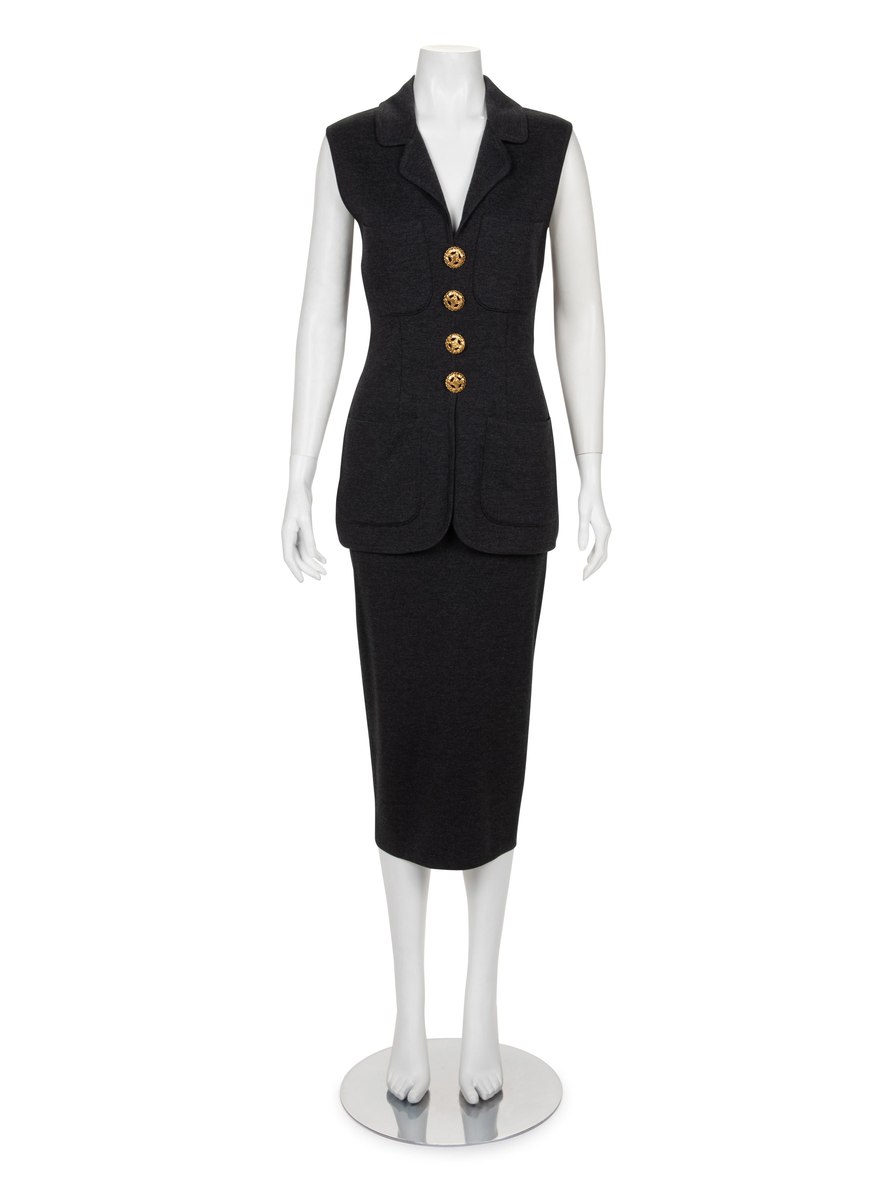 Chanel Knit Tunic and Skirt Ensemble, c.1990