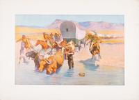 A Collection of Prints, Posters and Postcards, including ' A Bunch of Buckskins' portfolio cover, 18 reproductions of original Remington paintings and two original pages from ' A Bunch of Buckskins'