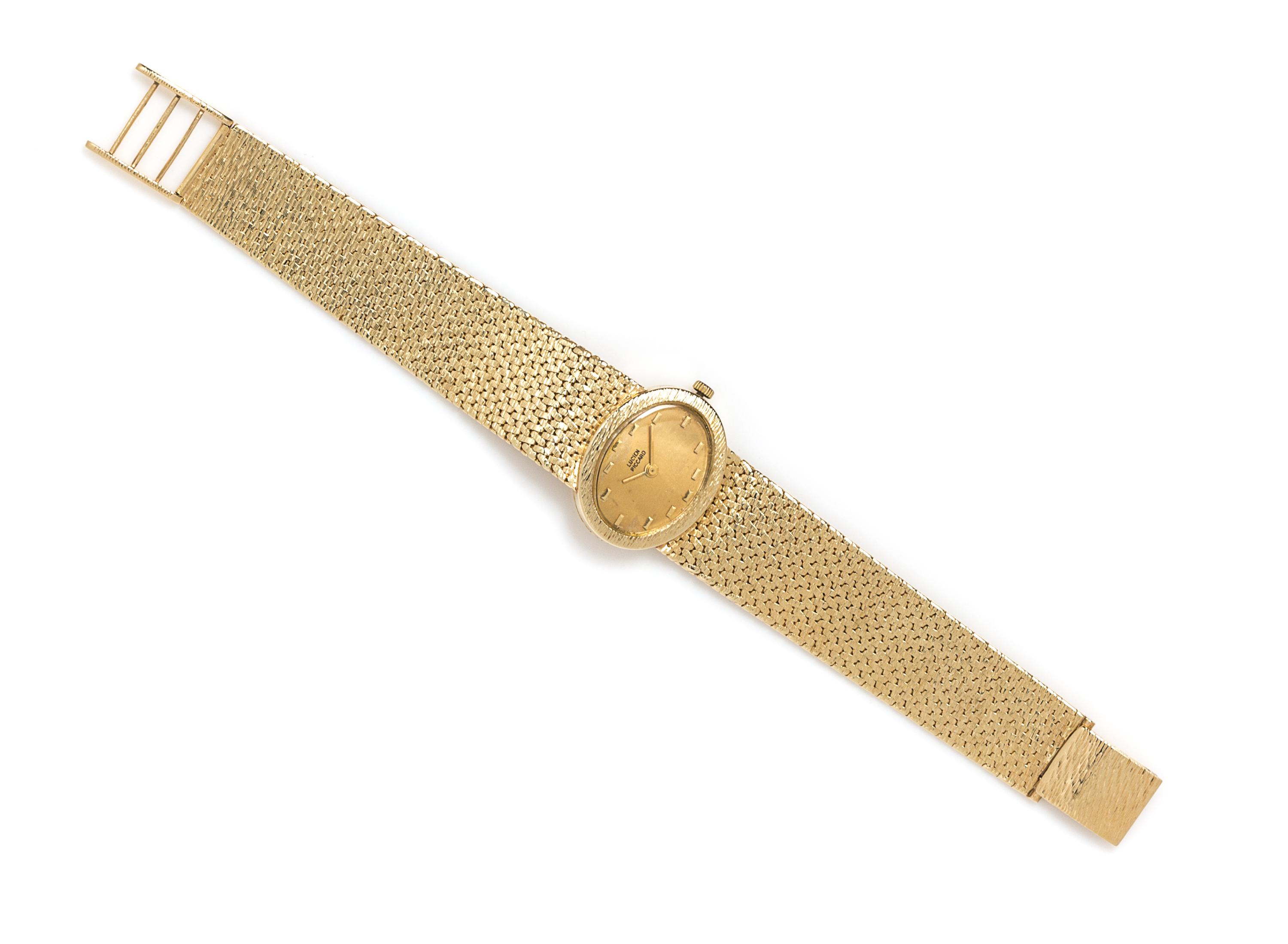 A Yellow Gold Wristwatch, Lucien Piccard, 30.90 dwts.
