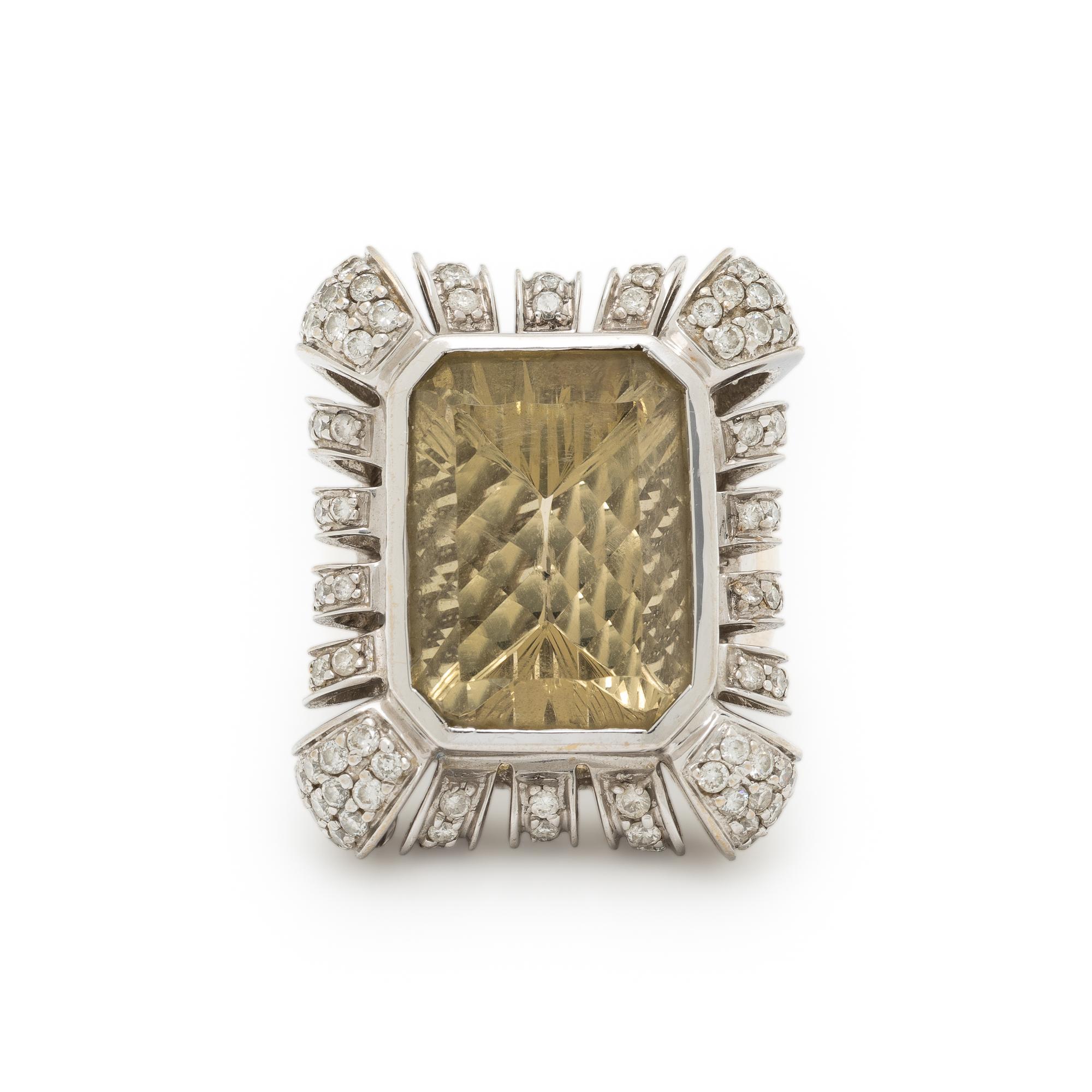 Citrine and Diamond Ring
