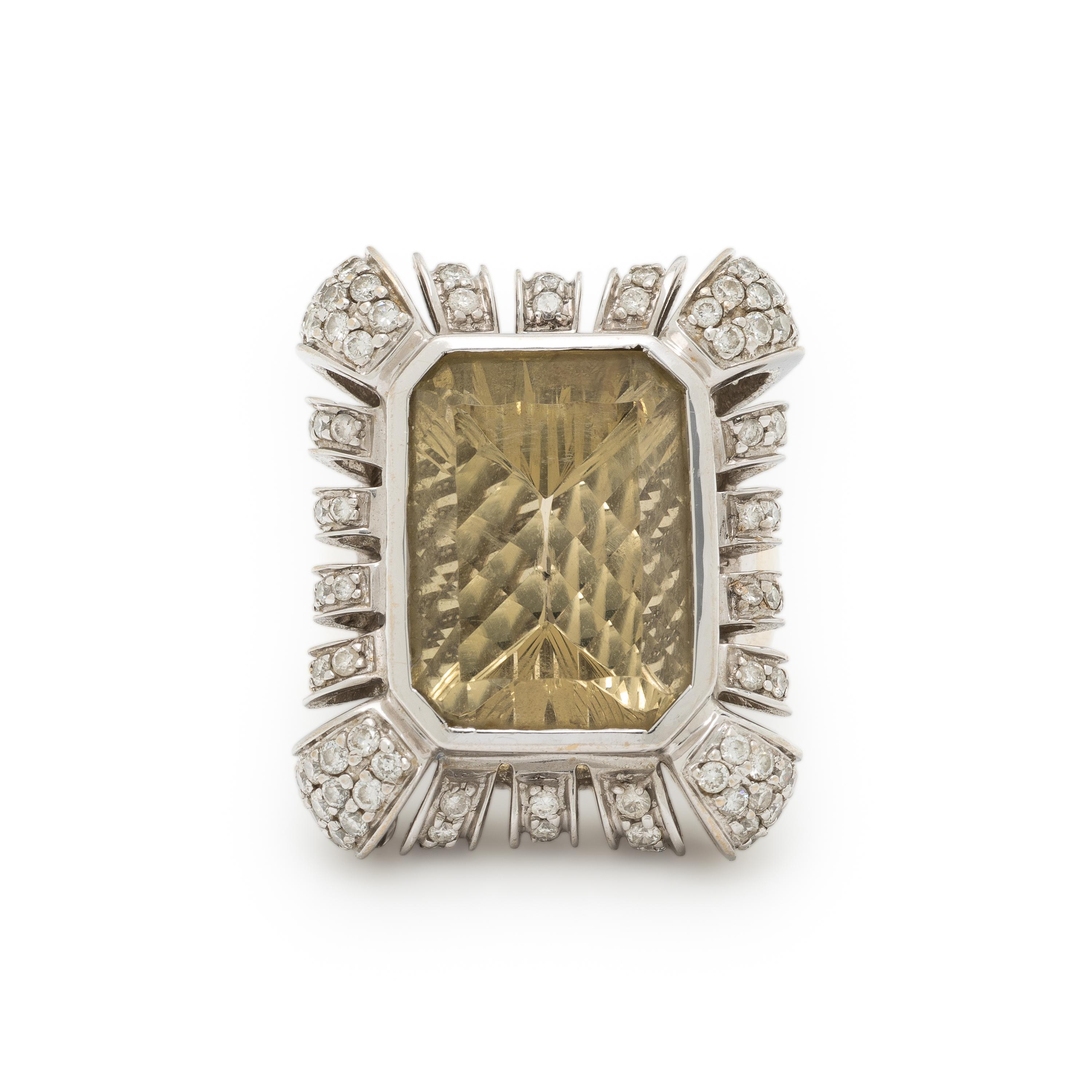 Citrine and Diamond Ring