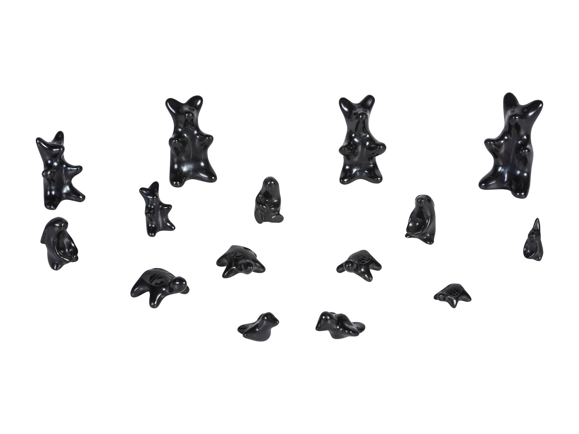 Assortment of Blackware Pottery Animals