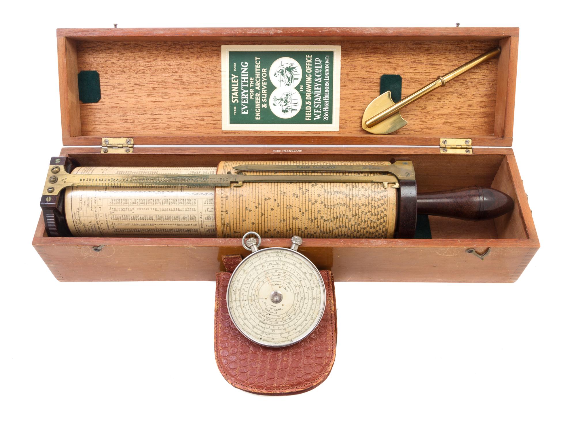 A Stanley Fuller Calculator Circular Slide Rule Length of first 17 1/4 inches. — W. F. STANLEY & CO. LTD., LONDON, 1950