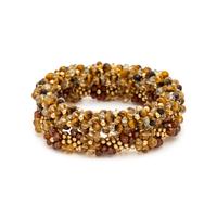 COLLECTION OF YELLOW GOLD AND GEMSTONE BEADED BRACELETS