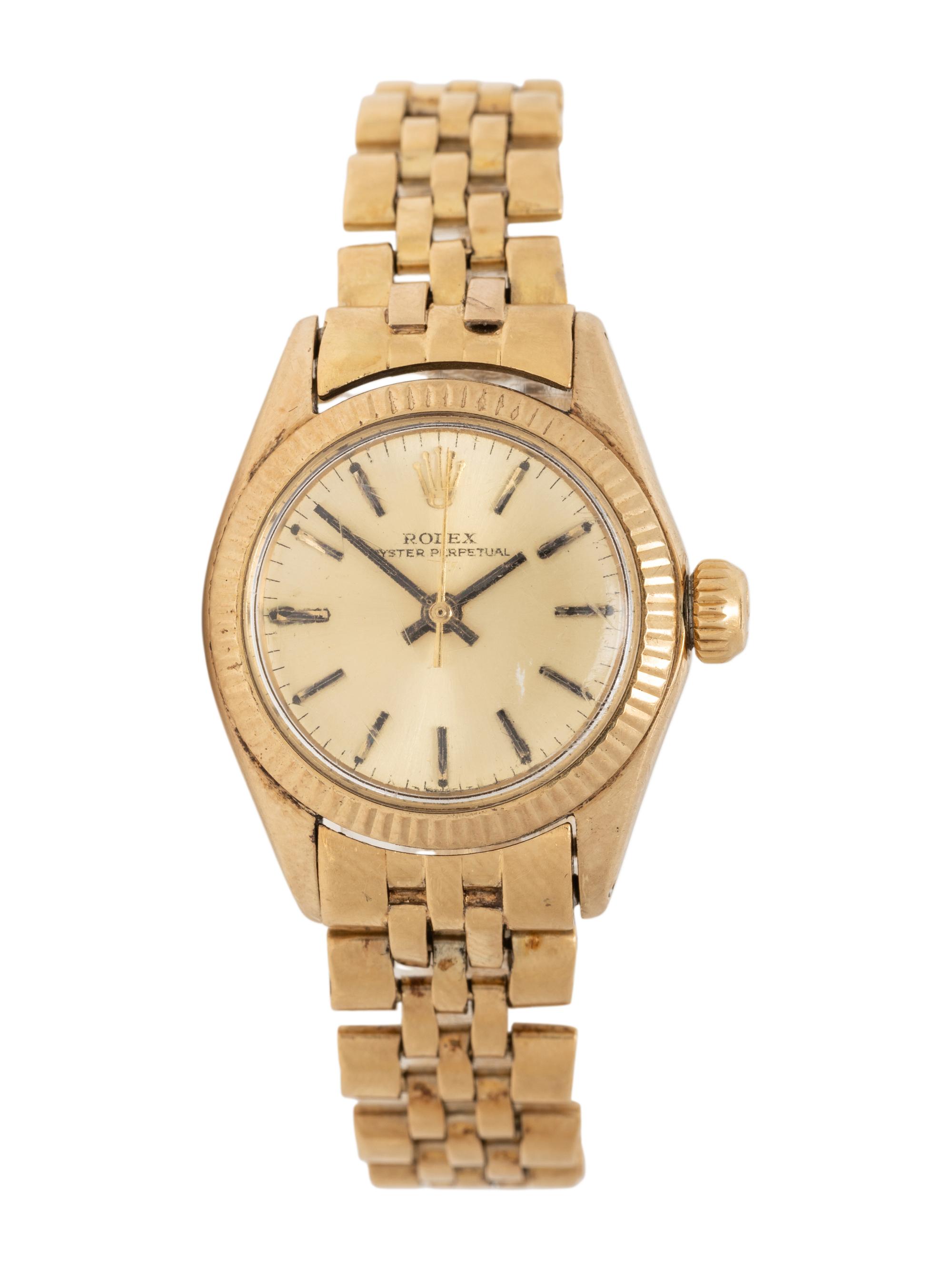 ROLEX, YELLOW GOLD 'OYSTER PERPETUAL' WATCH