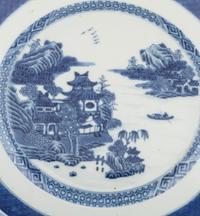 Seven Chinese Export Blue and White Porcelain Plates