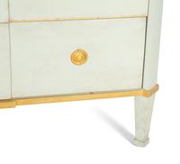 A Green Painted and Parcel Gilt Chest of Drawers