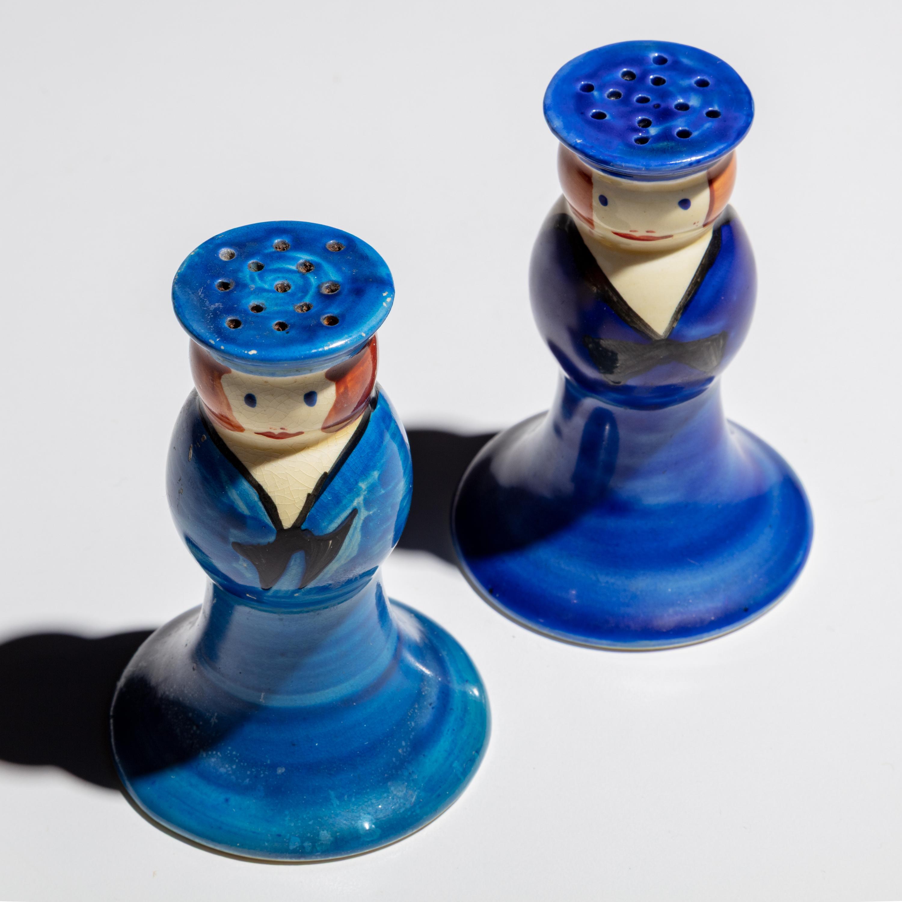 Clarice Cliff (English, 1899–1972) — United Services Two Cruet Figures