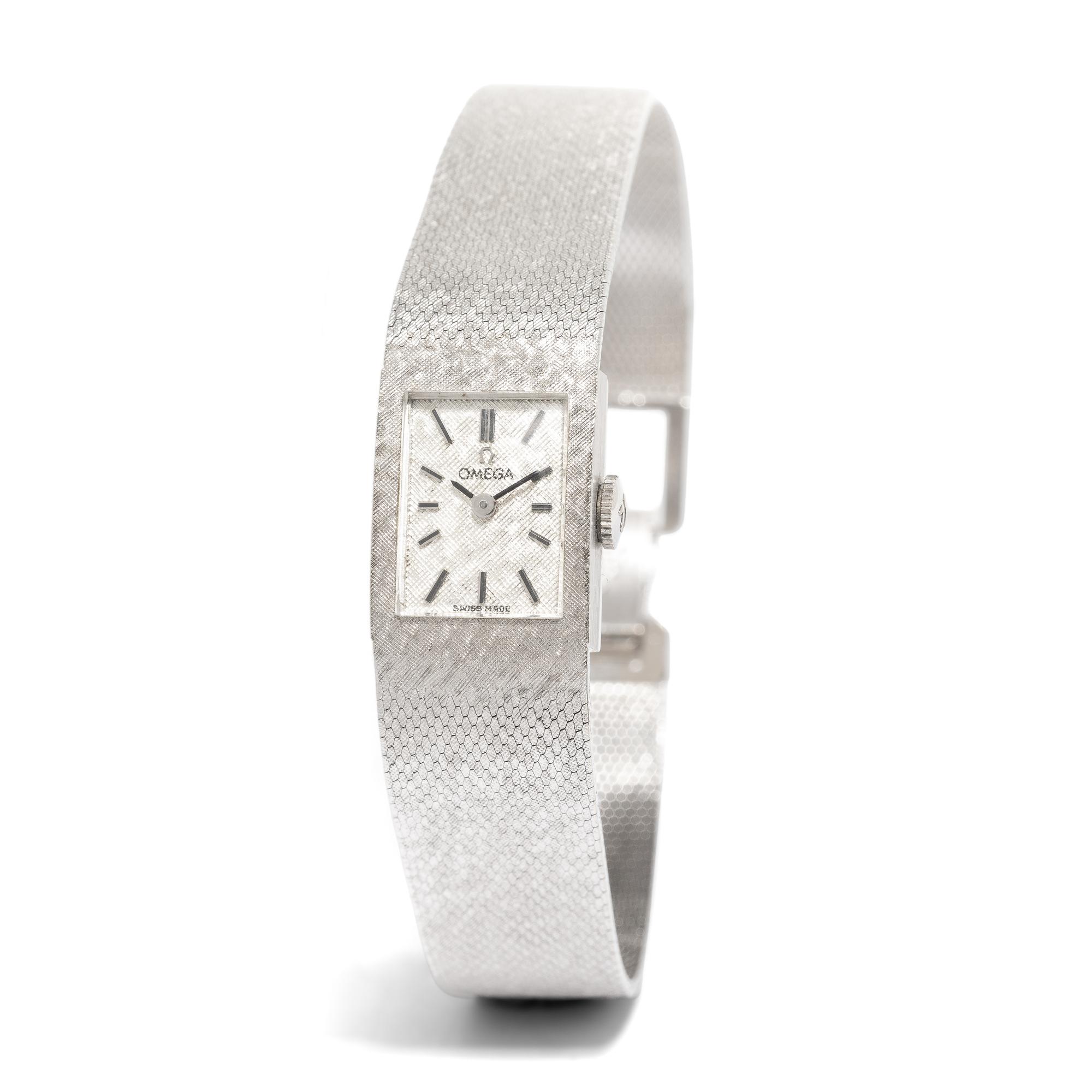 OMEGA, 14K WHITE GOLD WATCH
