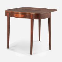 A Federal inlaid mahogany and satinwood card table Probably Philadelphia, PA, circa 1800