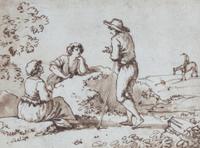 Barbier, (French, 19th Century), Conversation Champetre and Causerie Pastorale (two works)