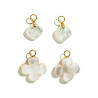 YELLOW GOLD AND DIAMOND HOOP EARRINGS WITH MOONSTONE AND MOTHER-OF-PEARL DETACHABLE DROPS