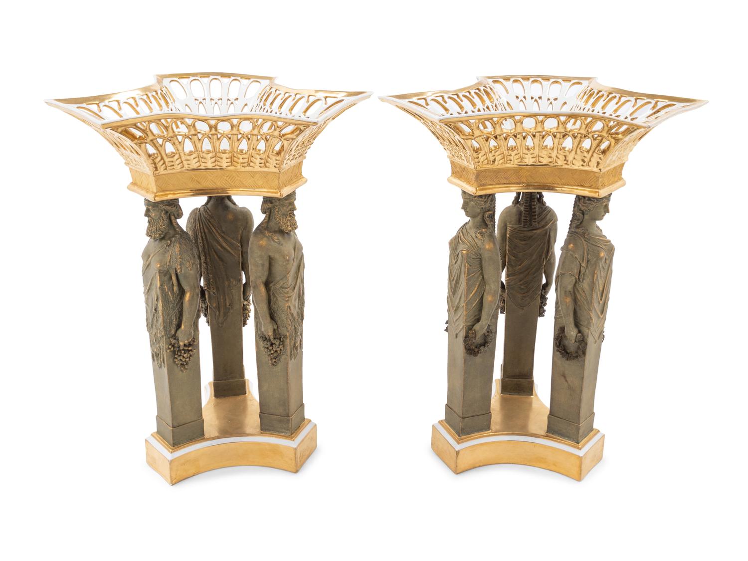 A Pair of Berlin (K.P.M.) Porcelain Centerpieces