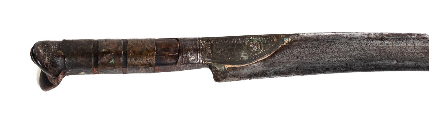 Two Damascened Steel Swords and Sheaths