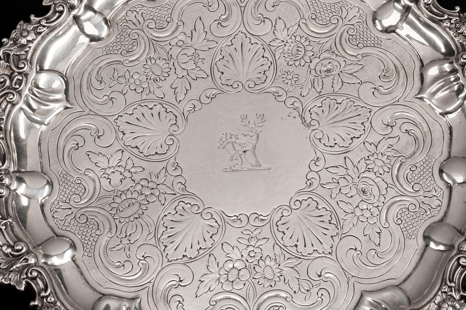 A Pair of George IV Scottish Silver Trays — James & William Marshall, Edinburgh, 1829